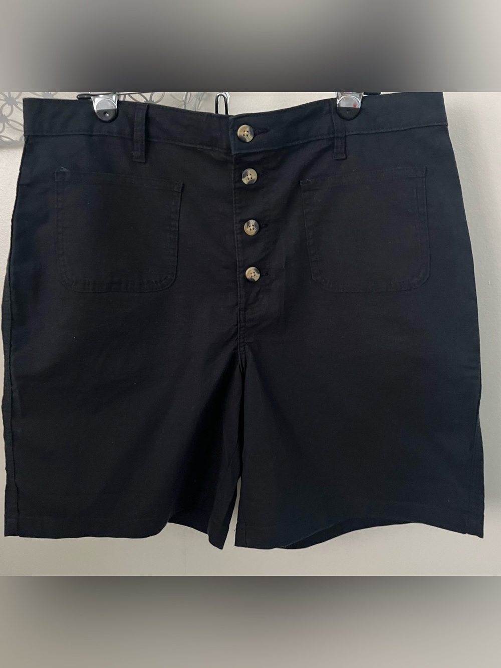 Lee Jeans Women’s Black High Rise Relaxed Shorts NEW Size 16 Med